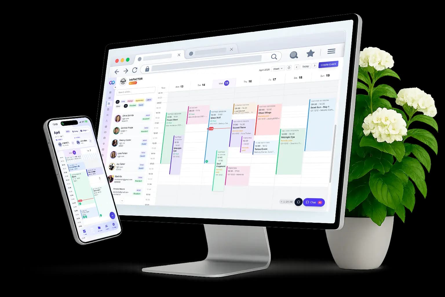 InkLinka application shown on mobile and desktop devices