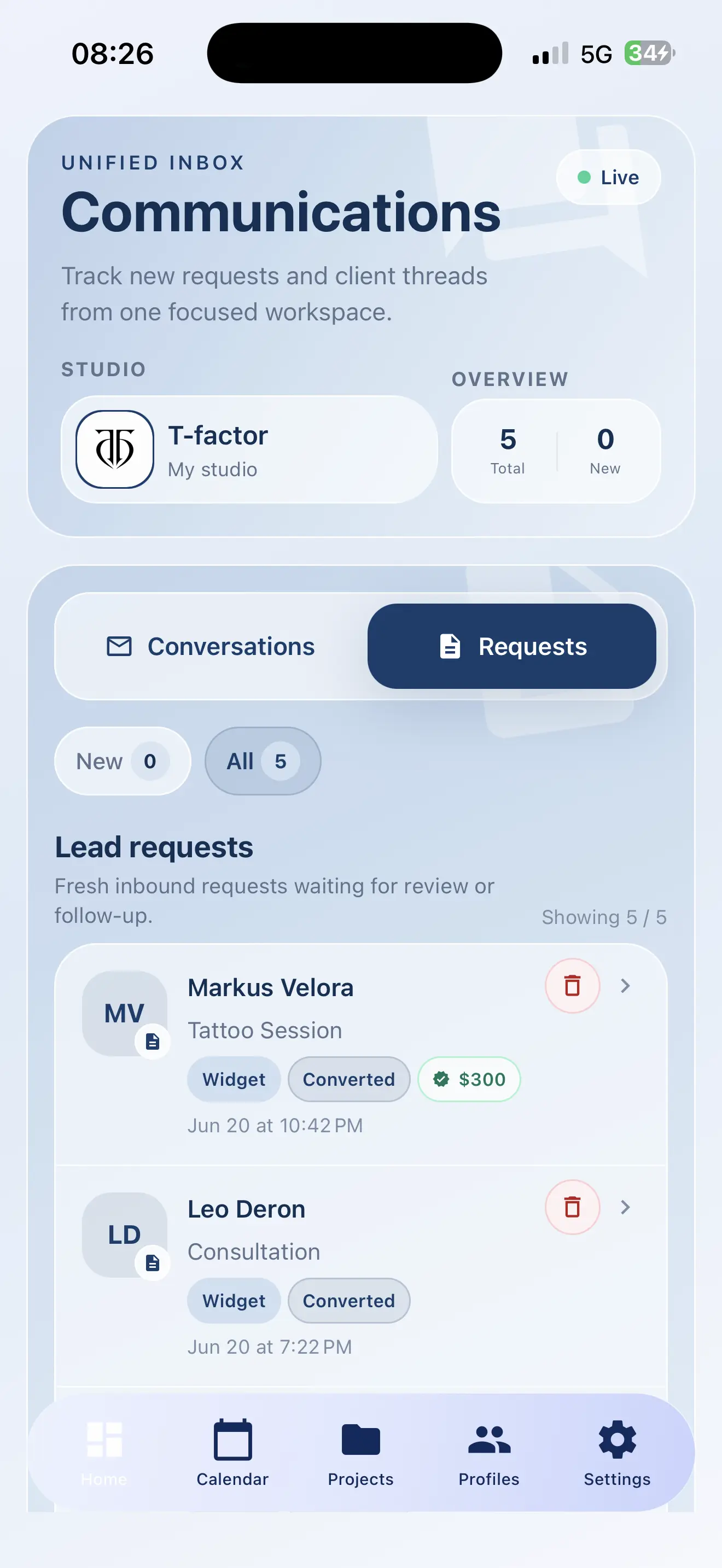 InkLinka requests preview after publishing a personal link